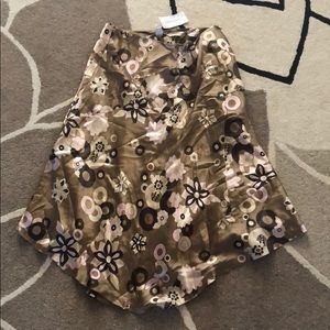 New Banana Republic Retro Floral Print Silk Skirt